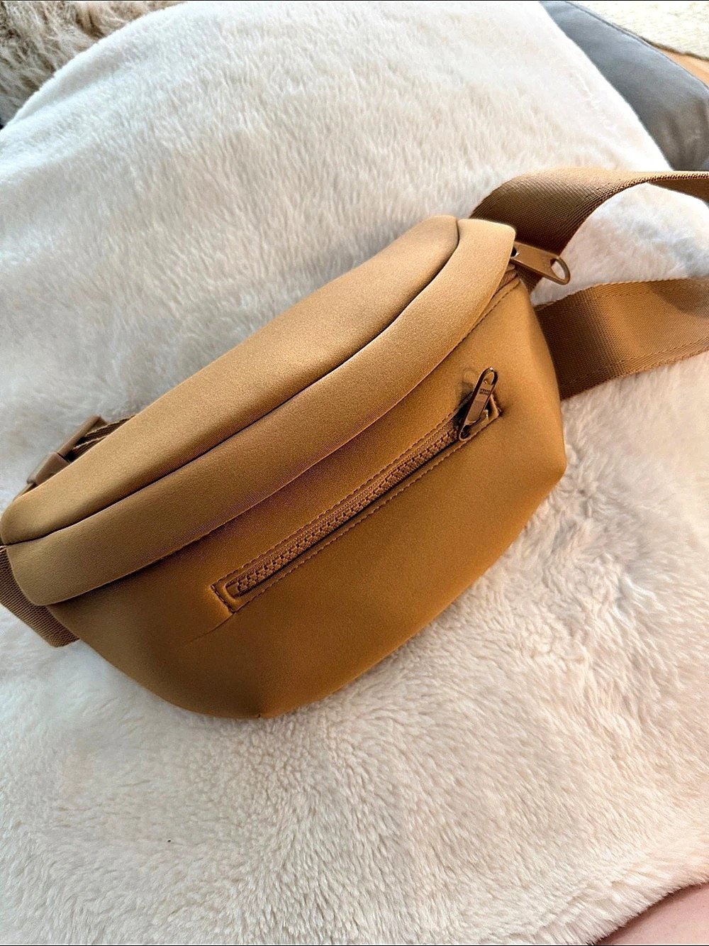 Dagne Dover Ace Neoprene Fanny Pack Brown Crossbody Bag